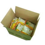 упаковка продукта из мягкого мешка в картонную коробку